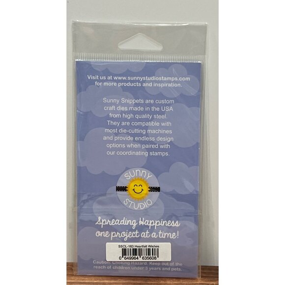 Sunny Studio Photopolymer Clear Stamps SSCL-163 Heartfelt Wishes Sentiment - Picture 2 of 3